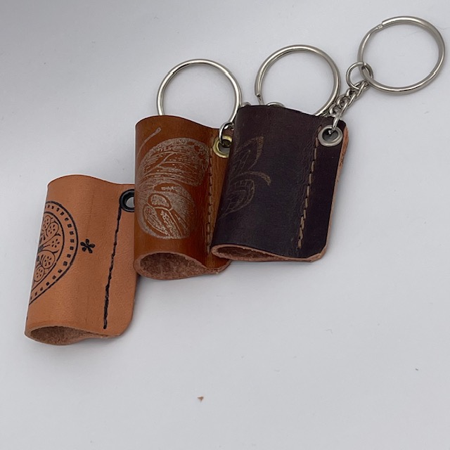 Leather Chapstick Keychain Covers