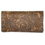 Leather Checkbook Covers - Floral 2 Large