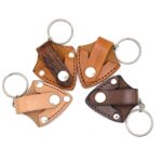 Leather Guitar Pick Holder Keychain - Pointed