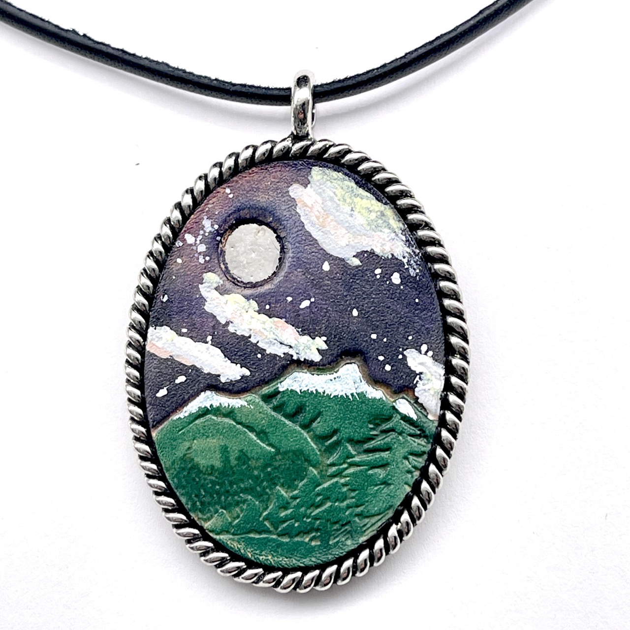 Leather Bezel Necklaces