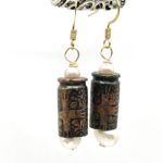 Dangling Ammo Earrings with Pearl Accents