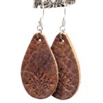 Apache Bison Leather Teardrop Earrings