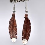 Leather Feather Earrings