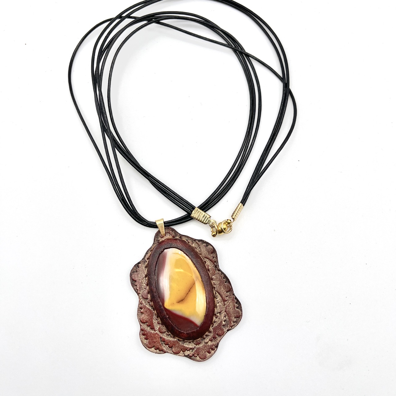 Mookite and Leather Necklace