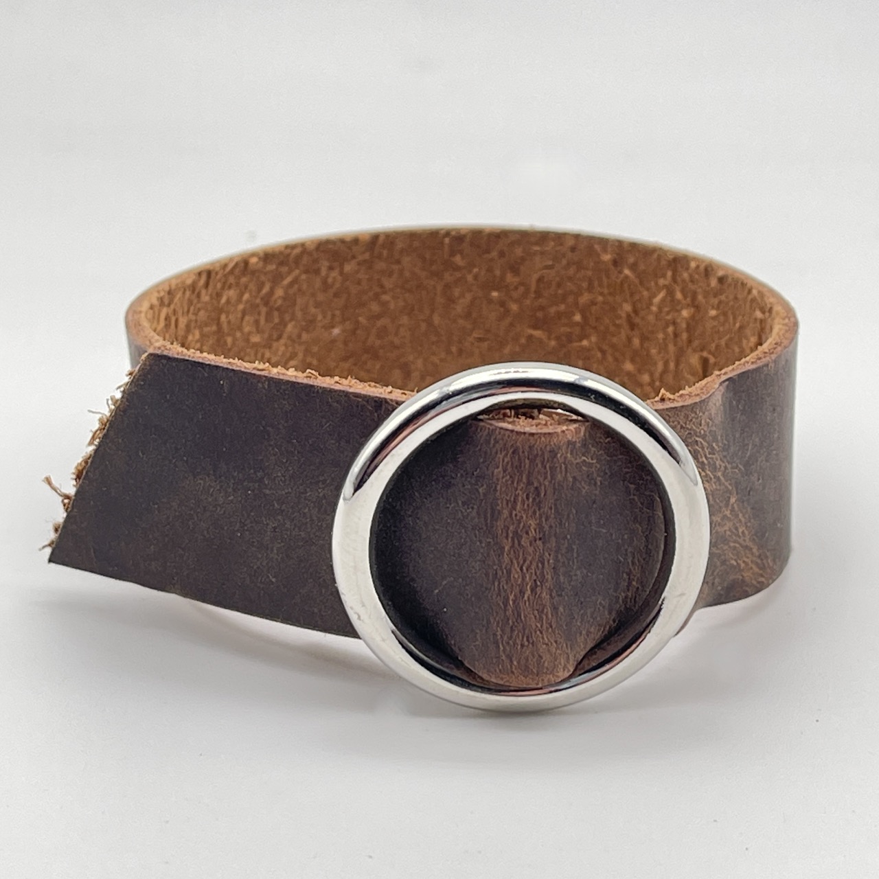 Adjustable Bison Leather Bracelet