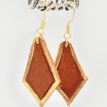 Leather Diamond Drop Earrings