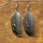 Wild Montana Grouse Feather Earrings - Simple Medium Feather