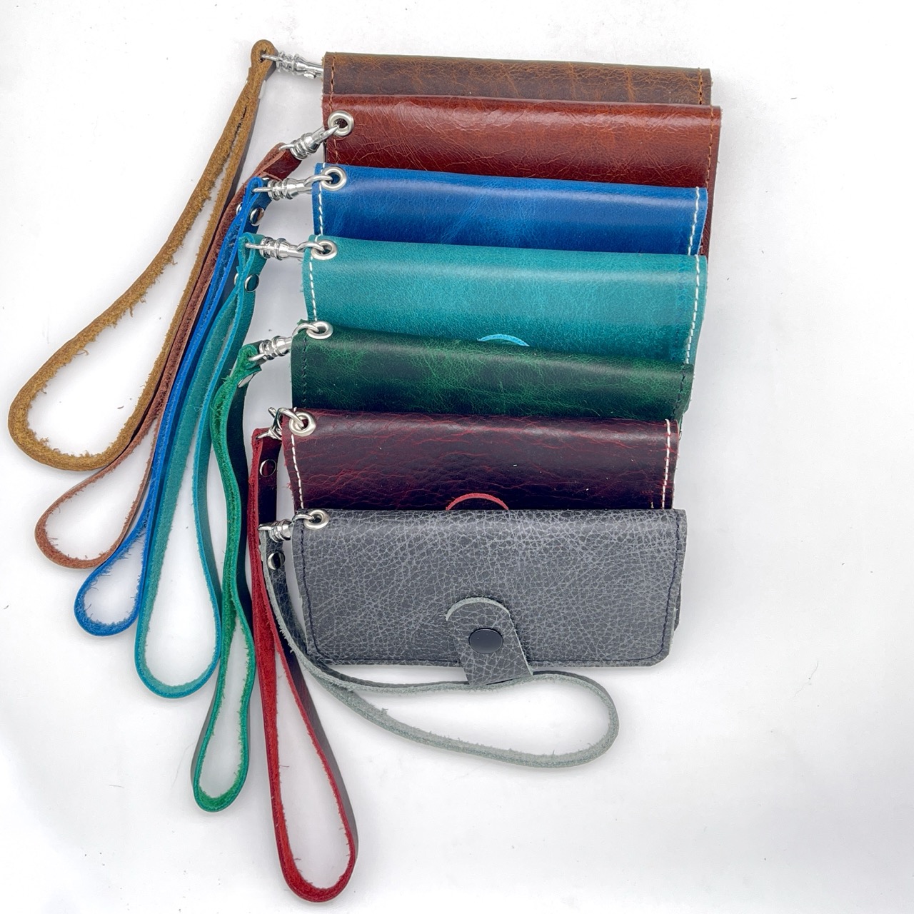 Leather Card Purses with Wrist Straps