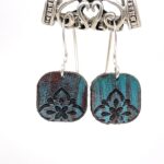 Small Leather Turquoise Mediterranean Style Earrings