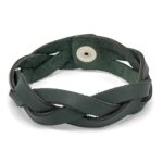 Jade Bison Leather Mystery Braid Bracelets