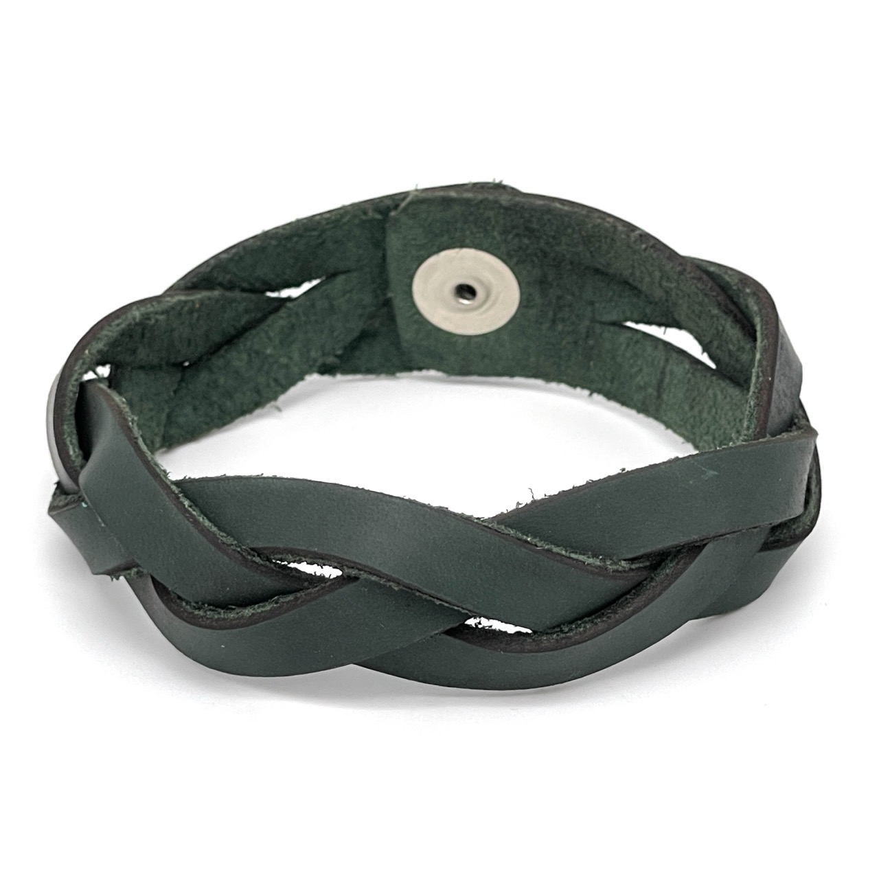 Jade Bison Leather Mystery Braid Bracelets