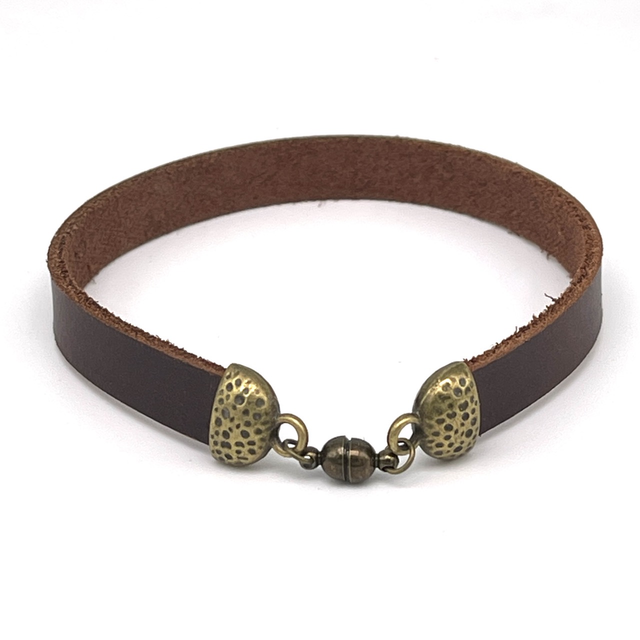 Leather Bracelet - Yellowstone Pecan with Antique Bronze Clasp