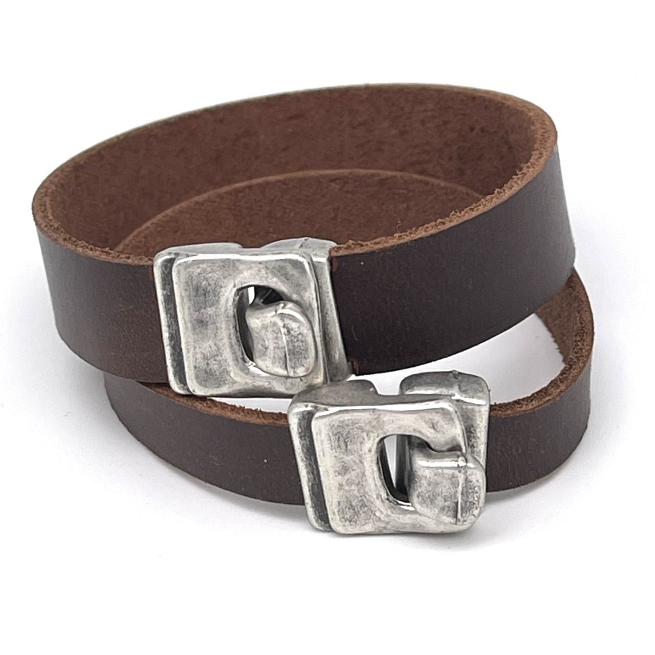Leather Bracelet - Yellowstone Congac with rustic clasp