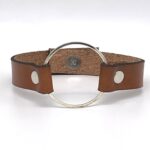 Leather Bracelet with Large ring and button closure