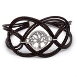 Leather Cord Bracelet - Braided with Tree of Life