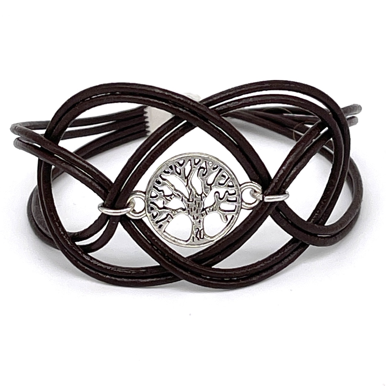 Leather Cord Bracelet - Braided with Tree of Life