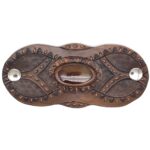 Leather and Stone Bracelet - Orange and Brown with Montana Agate