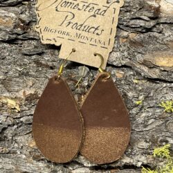 Crazy Horse Leather Earrings with Just a Little Bling