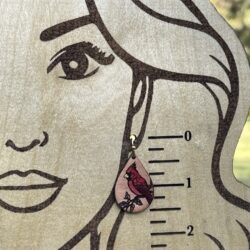 Leather Cardinal Earrings