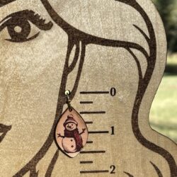 Leather Snowman Earrings