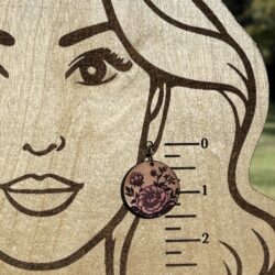 Round Rose Leather Earrings