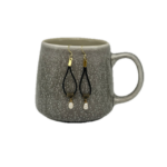 Tear Drop Leather Cord Earrings