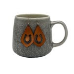 Leather Horseshoe Pointed Drop Earrings