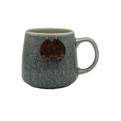 Hand-painted Leather Mandala Earrings