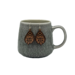 Pointed Teardrop Filagree Leather Earrings