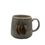 Grouse Feather Earrings: Teal Bead