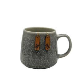 Leather Bar Earrings: Swirling Vines