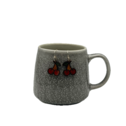 Leather Cherry Earrings