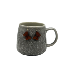 Hand-Tooled Leather Butterfly Earrings