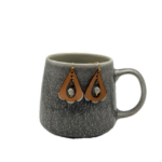 Leather Earrings - Scalloped Teardrop