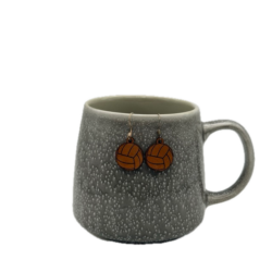 Leather Earrings - Volleyball