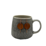 Leather Circle with Metal Drop Earrings