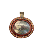 Leather and Stone Pendant - Moss Agate