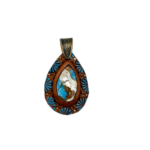 Leather and Stone Pendant - Turquoise