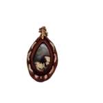 Leather and Stone Pendant - Moss Agate