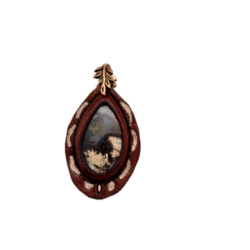 Leather and Stone Pendant - Moss Agate