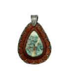 Leather and Stone Pendant - Turquoise