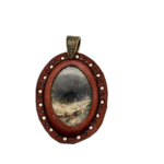 Leather and Stone Pendant - Moss Agate