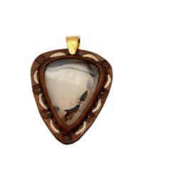 Leather and Stone Pendant - Montana Agate
