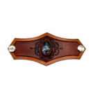 Leather and Stone Bracelet - Moss Agate