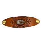 Leather and Stone Bracelet - Moss Agate