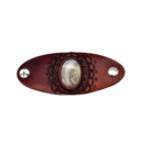 Leather and Stone Bracelet - Moss Agate