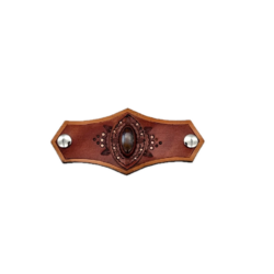 Leather and Stone Bracelet - Moss Agate